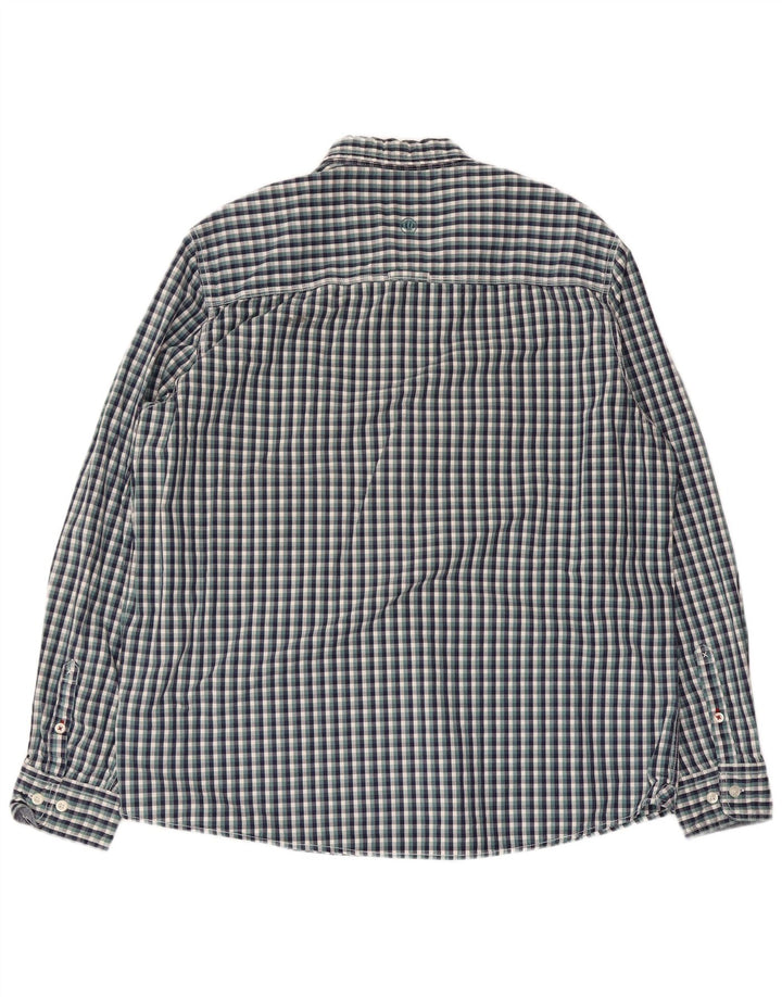 FAT FACE Mens Shirt 2XL Blue Check Cotton