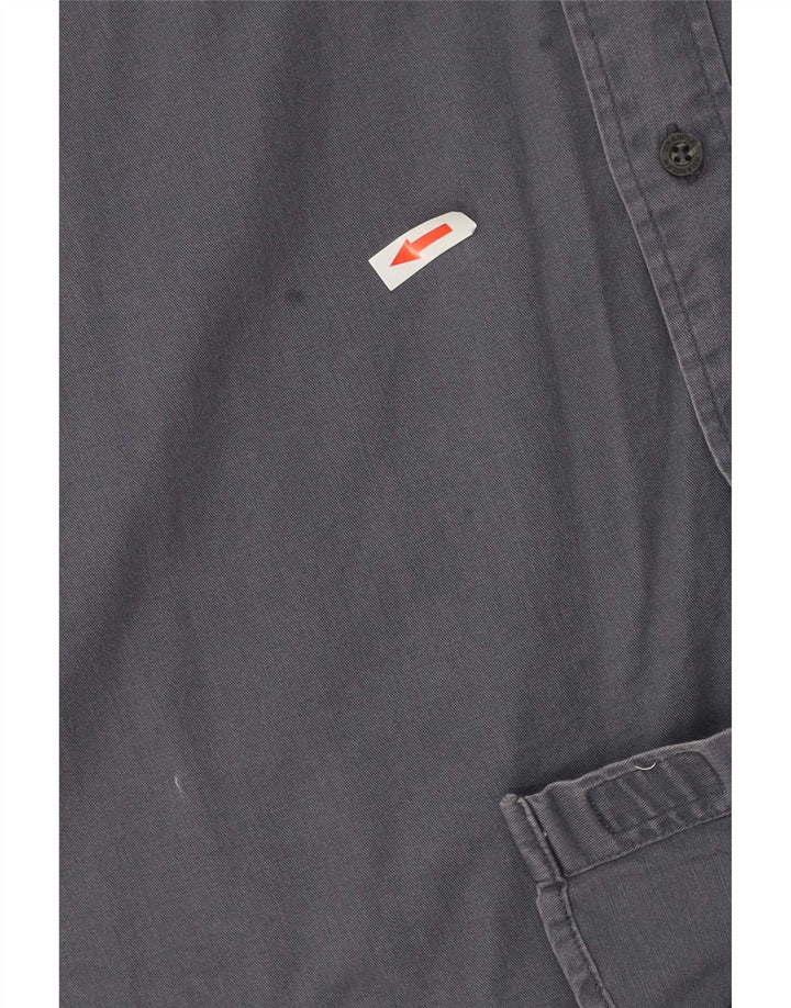 Wrangler Mens Short Sleeve Shirt Medium Navy Blue Cotton