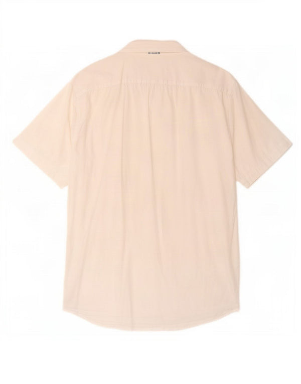 Tommy Hilfiger Mens Stretch Short Sleeve Shirt Small White Cotton