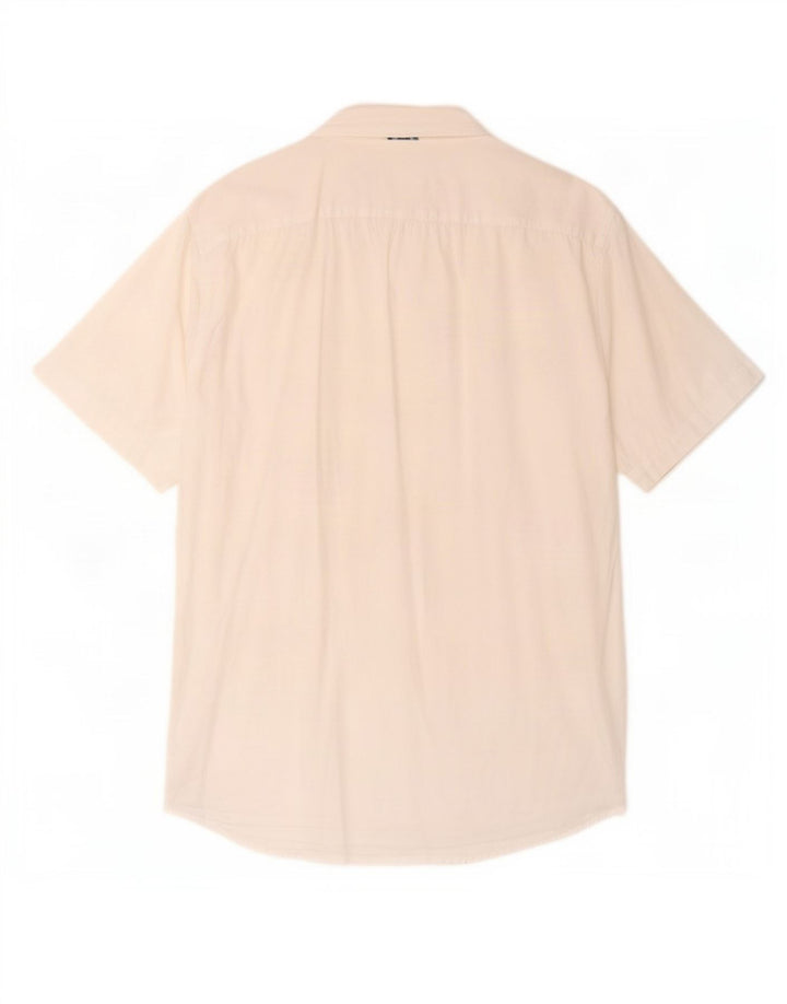 Tommy Hilfiger Mens Stretch Short Sleeve Shirt Small White Cotton