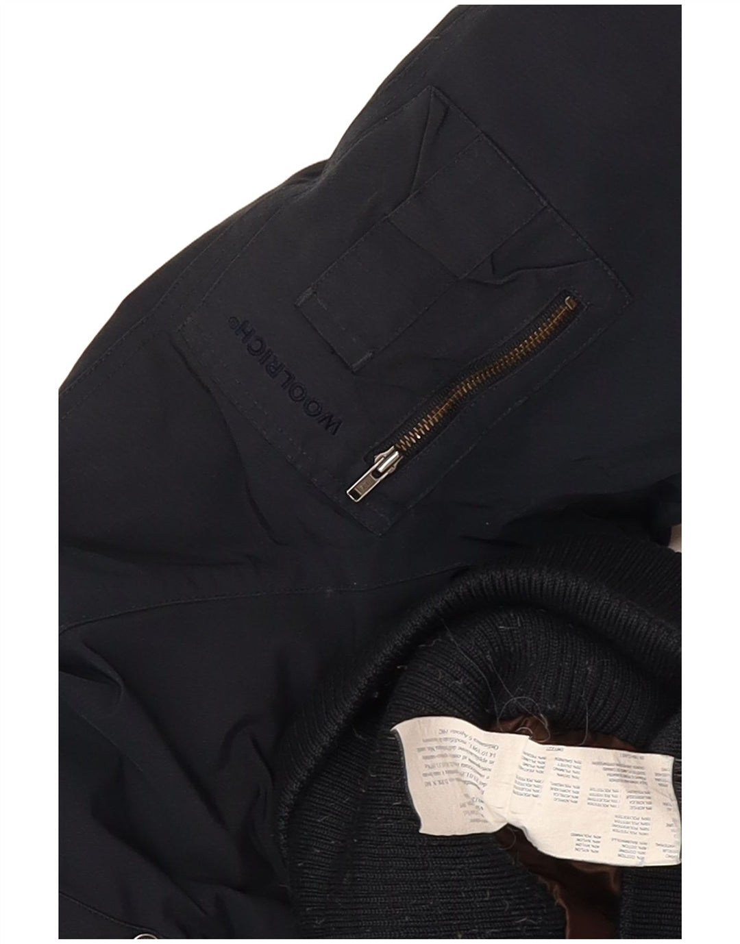 Woolrich Womens Hooded Padded Jacket UK 12 Medium Navy Blue Cotton