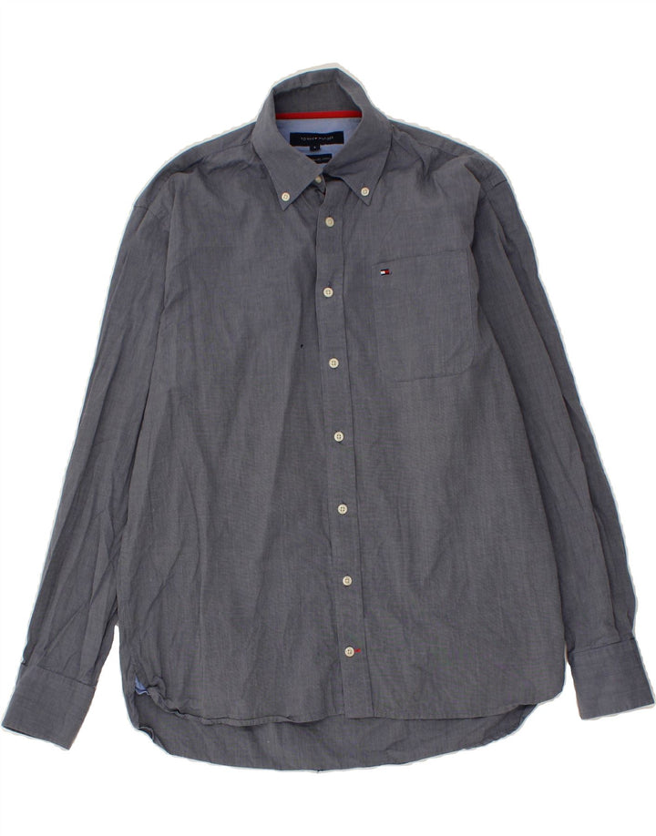 TOMMY HILFIGER Mens Shirt Small Navy Blue Cotton Vintage Tommy Hilfiger and Second-Hand Tommy Hilfiger from Messina Hembry 