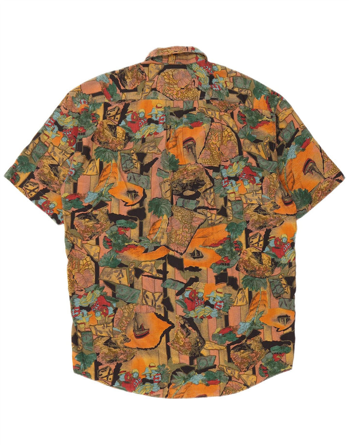Vintage Mens Abstract Pattern Short Sleeve Shirt Small Multicoloured