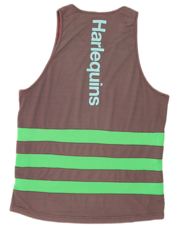Adidas Mens Graphic Vest Top Large Grey Colourblock Polyester