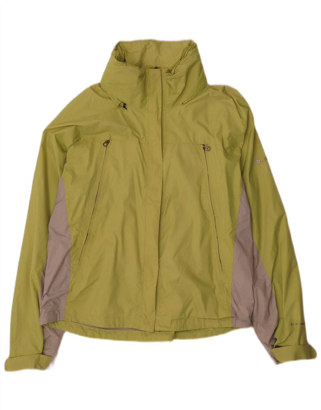 Columbia Womens Omni-Tech Rain Jacket UK 18 XL Green Colourblock Nylon