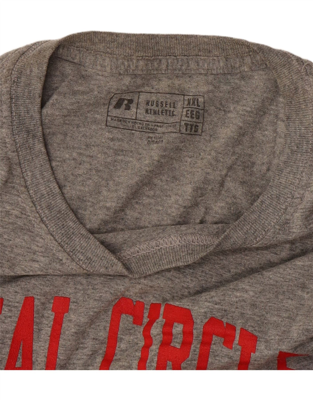 Russell Athletic Mens Graphic T-Shirt Top 2XL Grey