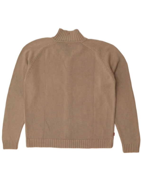 Levi's Mens Full Zip Cardigan Sweater XL Beige Cotton