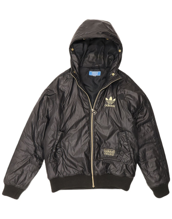 Adidas Mens Chile 62 Hooded Bomber Padded Jacket UK 36 Small Black