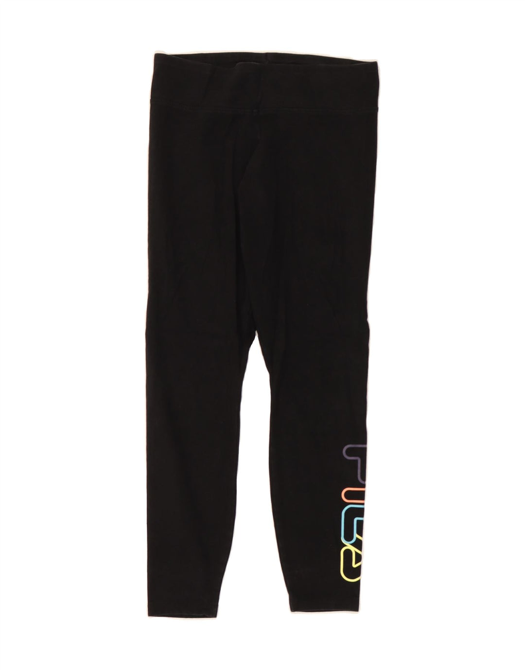 FILA Womens Graphic Leggings UK 10 Small  Black Vintage Fila and Second-Hand Fila from Messina Hembry 