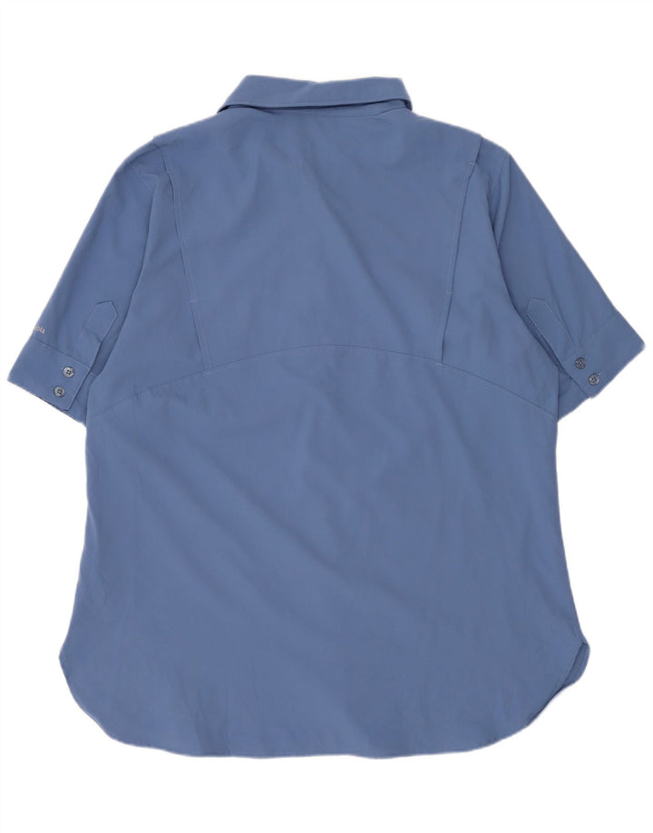 Columbia Womens Short Sleeve Shirt UK 14 Medium Blue Polyester