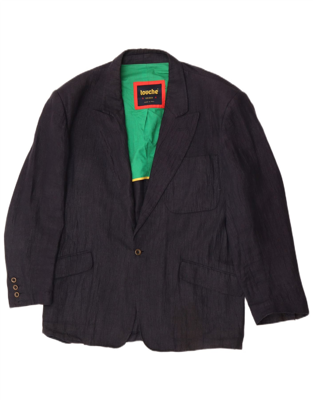 Touche Mens 1 Button Blazer Jacket UK 38 Medium Navy Blue