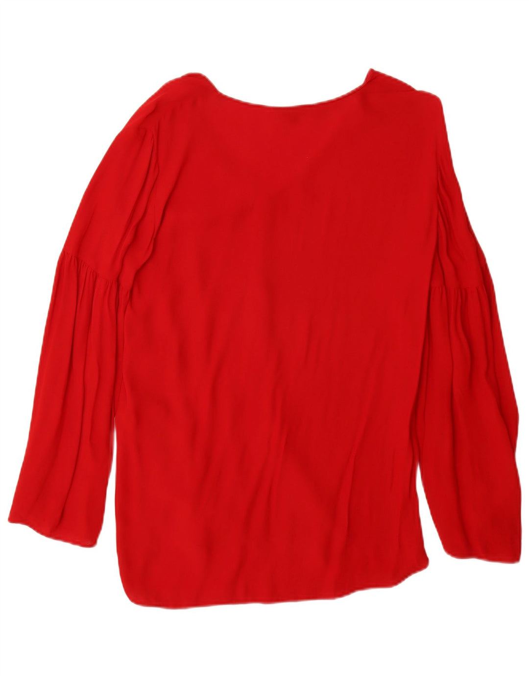 Massimo Dutti Womens Long Sleeve Blouse Top EU 38 Small Red Viscose