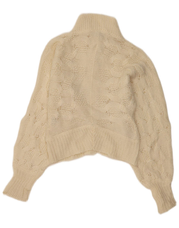 MET Womens Cardigan Sweater UK 12 Medium Beige Mohair