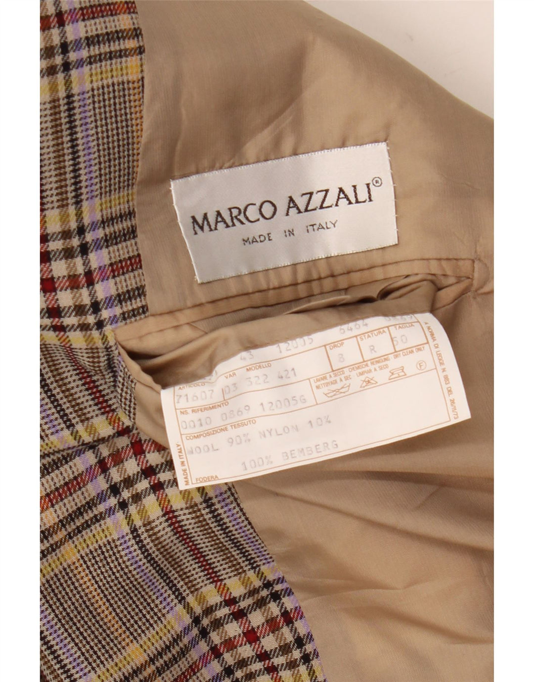 Marco Azzali Mens Blazer Jacket IT 50 Large Multicoloured Houndstooth