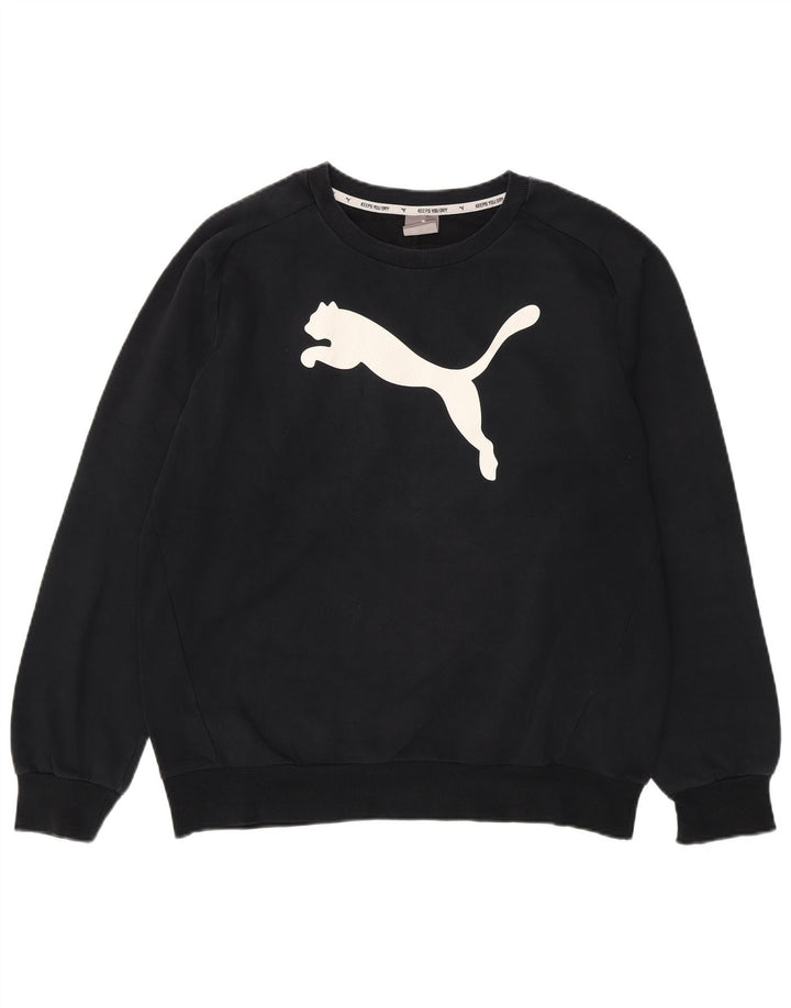 PUMA Mens Graphic Sweatshirt Jumper Large Black