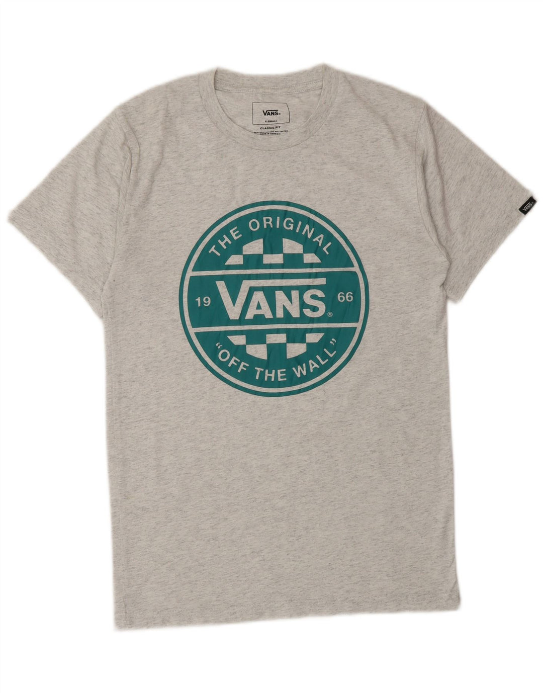 VANS Mens Classic Fit Graphic T-Shirt Top XS Grey Flecked Cotton