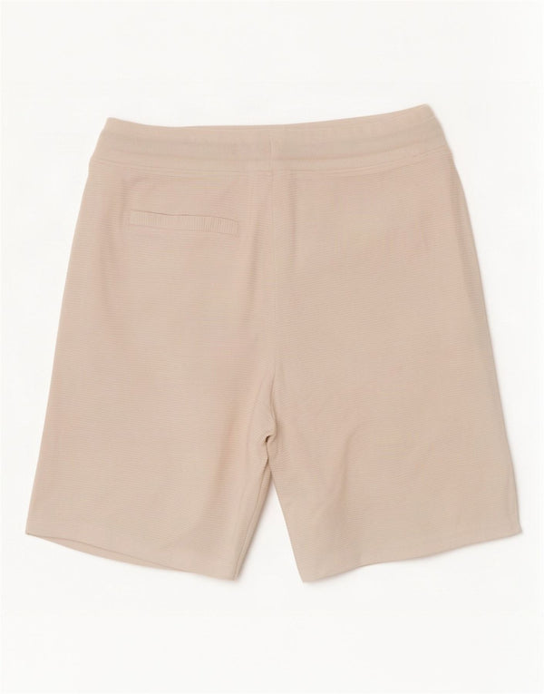 Zara Mens Sport Shorts Small White Pinstripe Cotton
