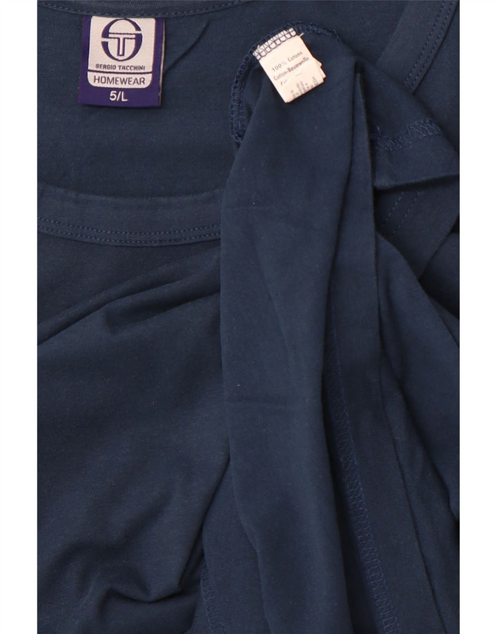SERGIO TACCHINI Mens Vest Top Large Navy Blue Cotton