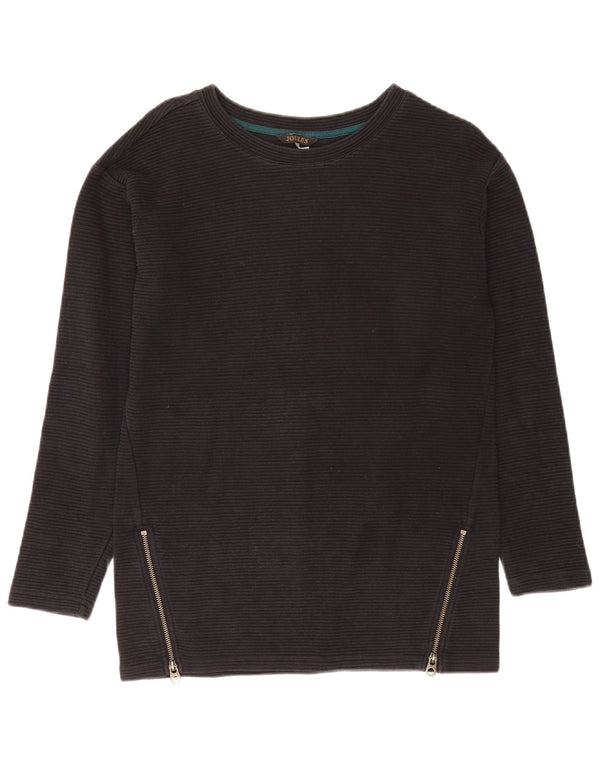 Joules Womens Top Long Sleeve UK 10 Small Black Cotton