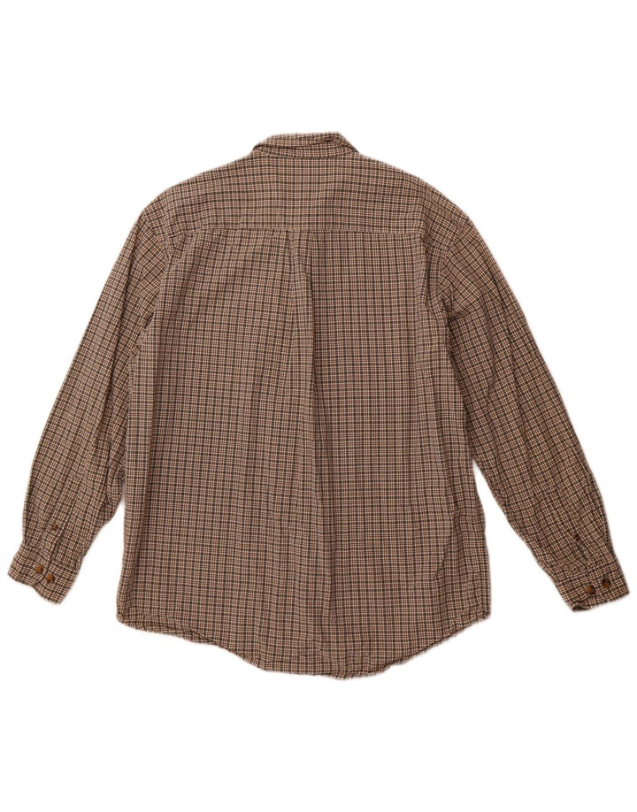 EDDIE BAUER Mens Shirt Medium Brown Check Cotton