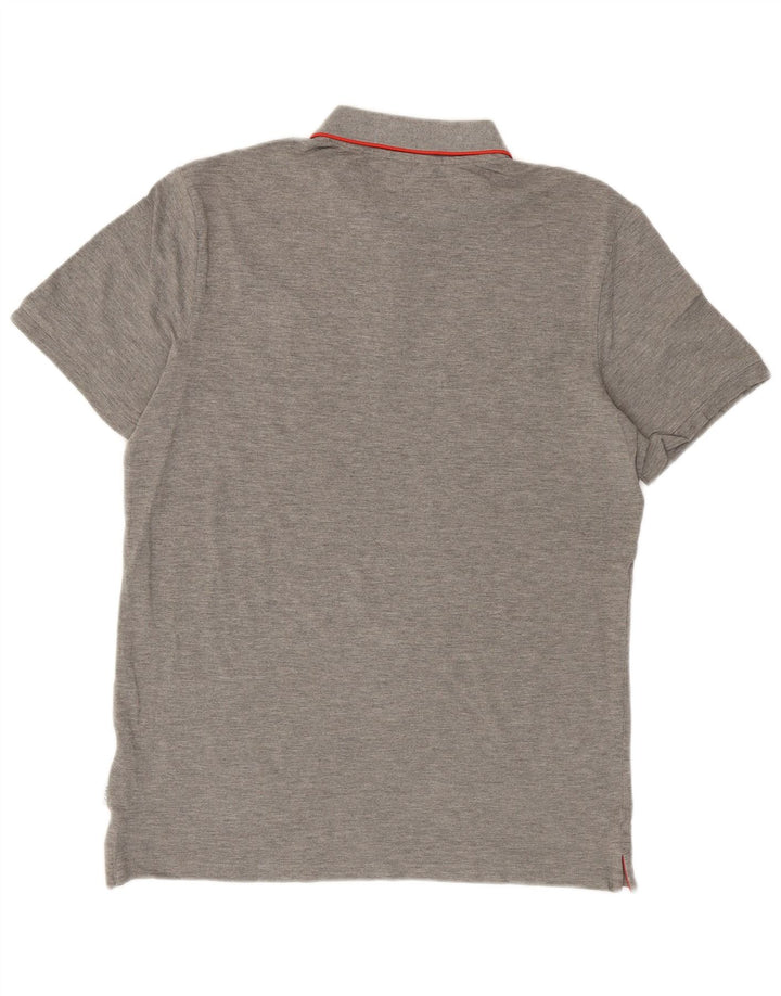 JACK & JONES Mens Polo Shirt Large Grey Cotton