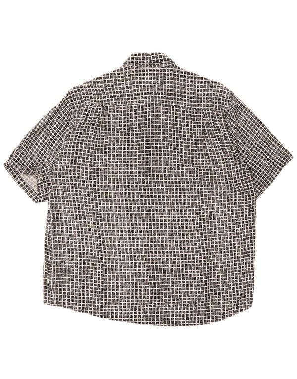 Cotton Club Mens Short Sleeve Shirt Large Black Gingham