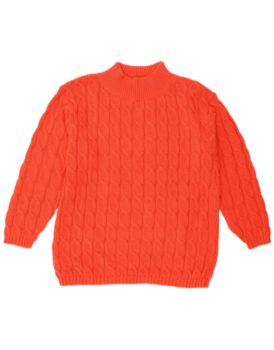 VINTAGE Womens Turtle Neck Jumper Sweater UK 14 Medium Red Wool