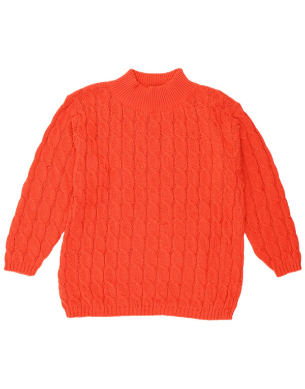 VINTAGE Womens Turtle Neck Jumper Sweater UK 14 Medium Red Wool