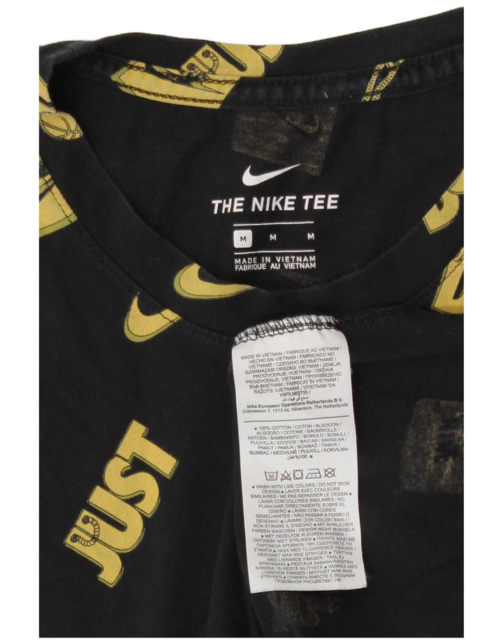 Nike Mens Graphic T-Shirt Top Medium Black Geometric Cotton