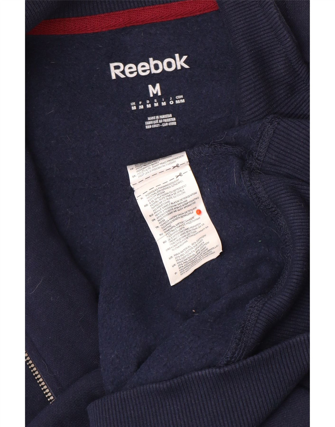 Reebok Mens Tracksuit Top Jacket Medium Navy Blue Cotton