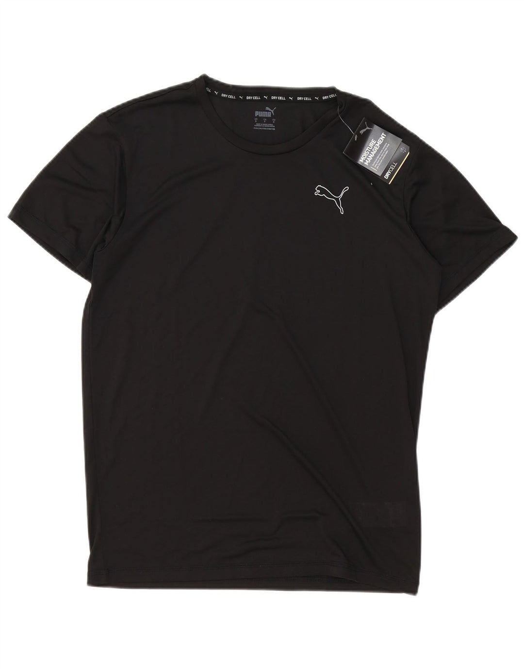 PUMA Mens T-Shirt Top Small Black Polyester
