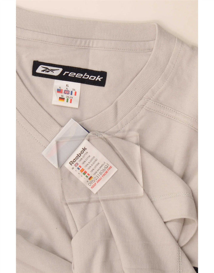 Reebok Mens T-Shirt Top XL Grey Cotton