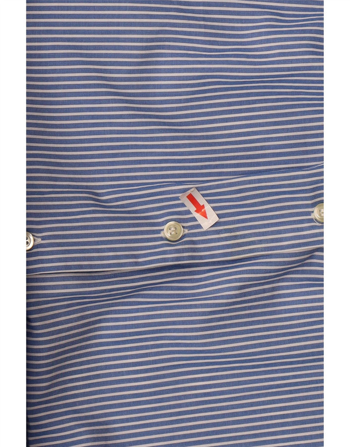 BENETTON Mens Shirt Medium Blue Striped Cotton