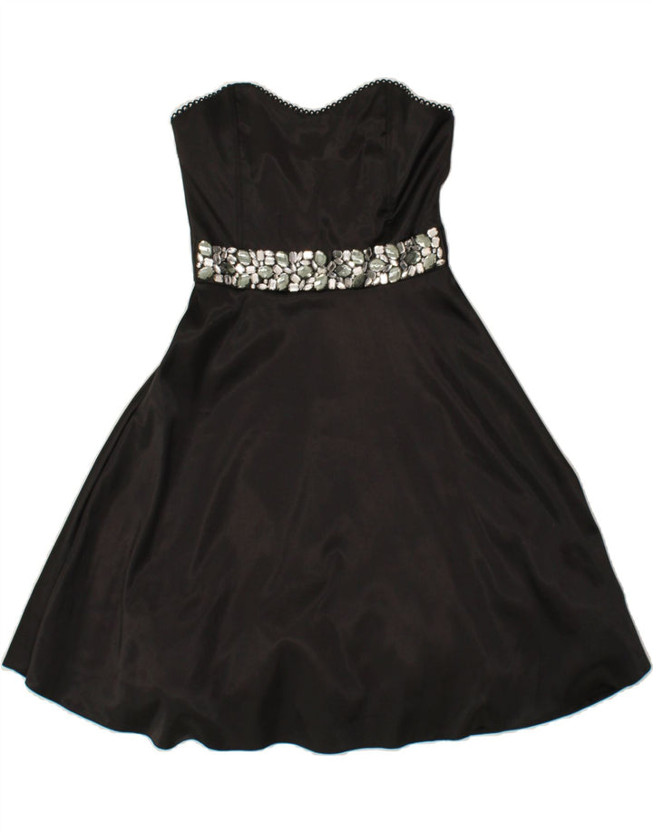 BAY Womens Strapless Dress UK 12 Medium Black Polyester Vintage Bay and Second-Hand Bay from Messina Hembry 