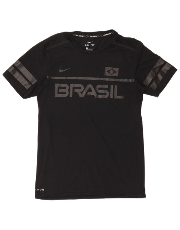 NIKE Mens Brasil Graphic T-Shirt Top Small Black