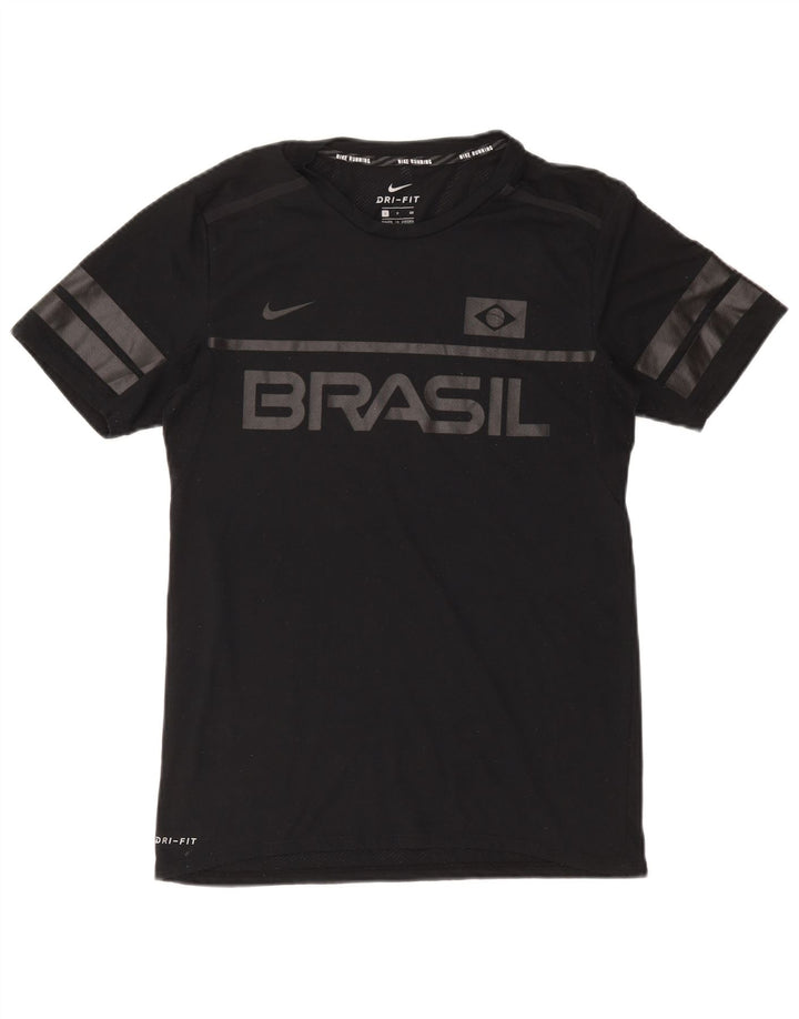 NIKE Mens Brasil Graphic T-Shirt Top Small Black