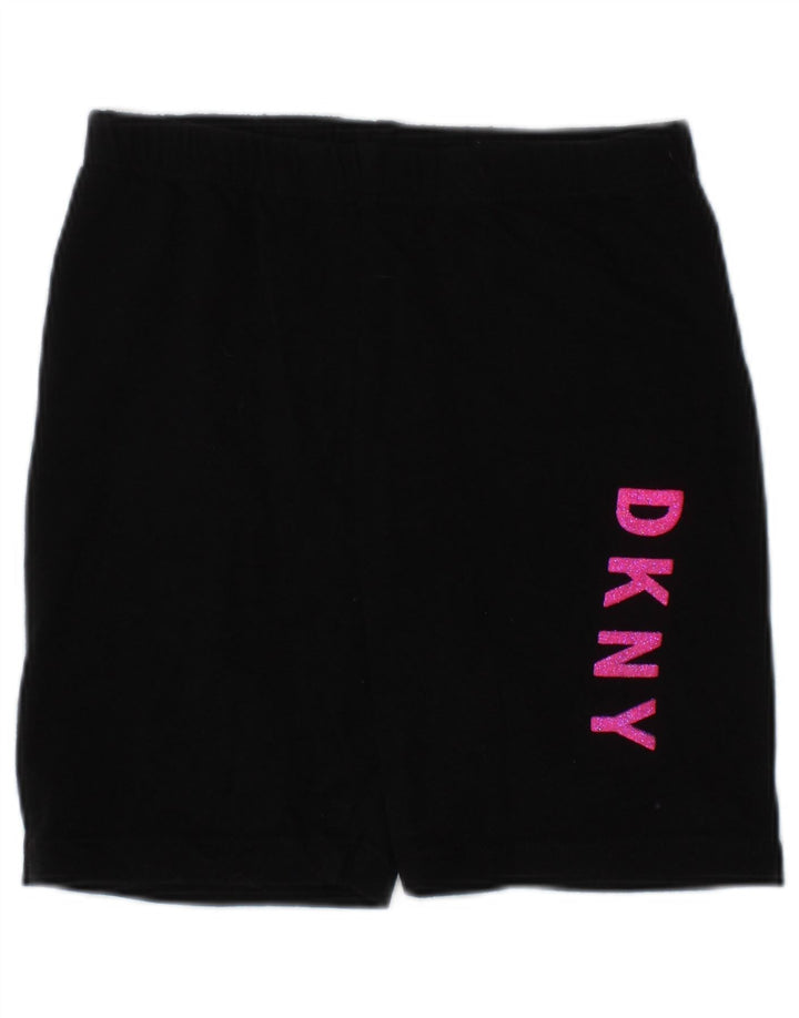 DKNY Girls Graphic Sport Shorts 4-5 Years Black Cotton