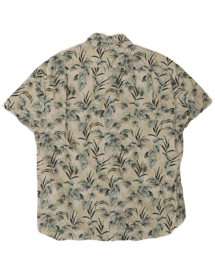 J. CREW Mens Short Sleeve Shirt XL Yellow Floral Cotton Hawaiian