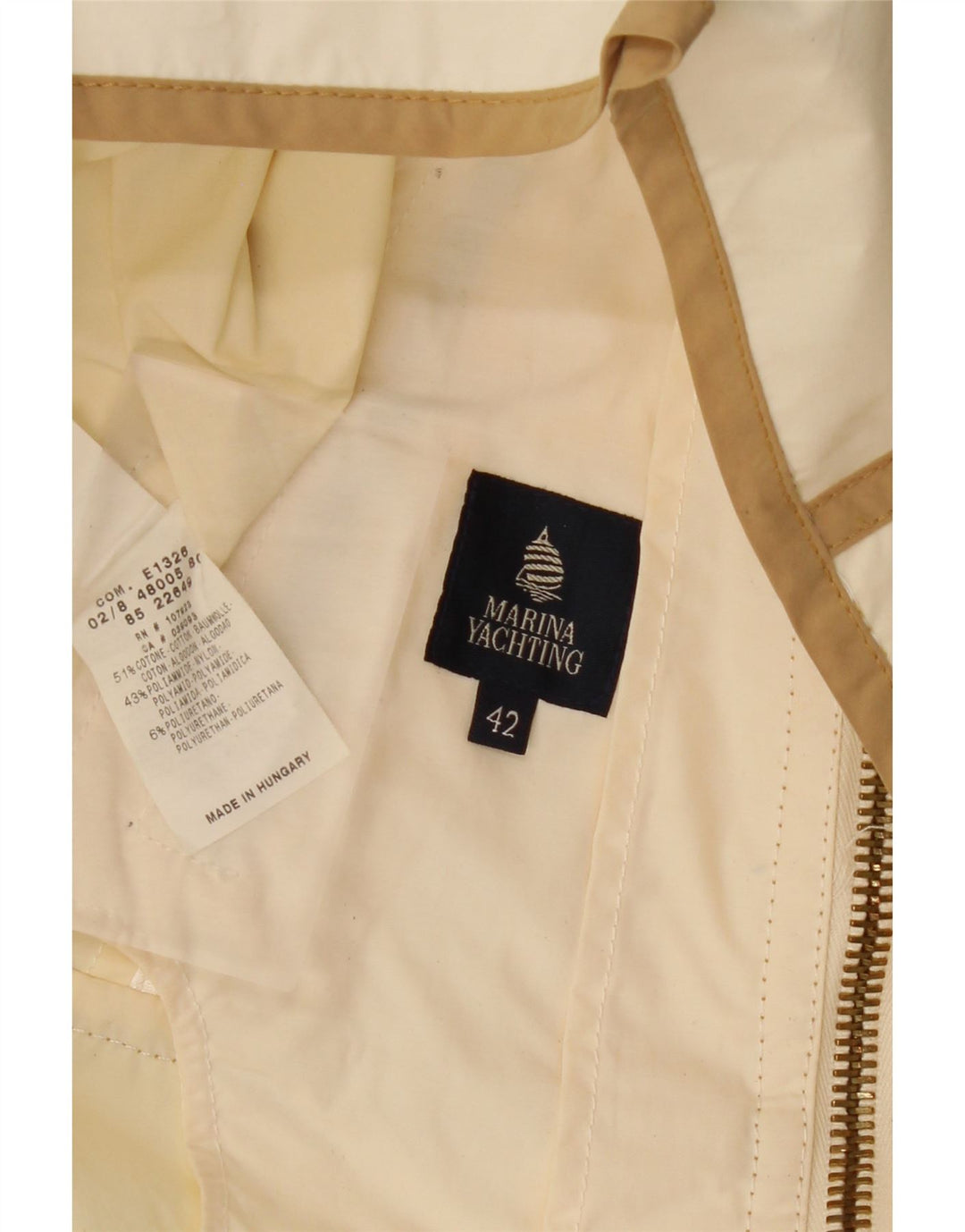 MARINA YACHTING Womens Gilet IT 42 Medium Beige Cotton Vintage Marina Yachting and Second-Hand Marina Yachting from Messina Hembry 