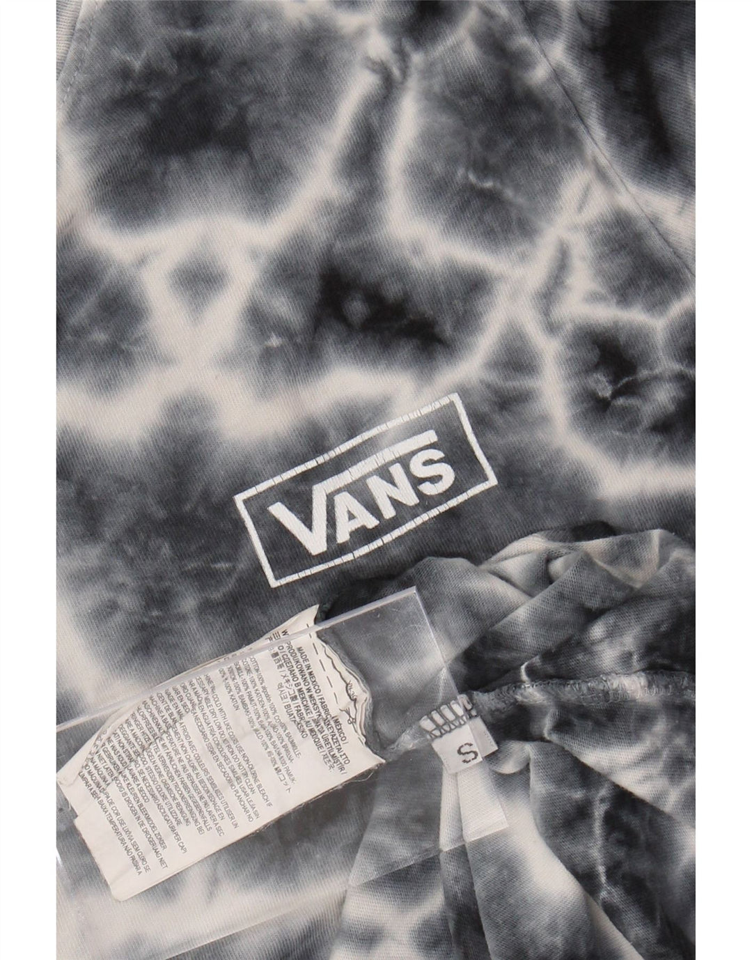 VANS Womens Graphic T-Shirt Top UK 10 Small Navy Blue Tie Dye Cotton