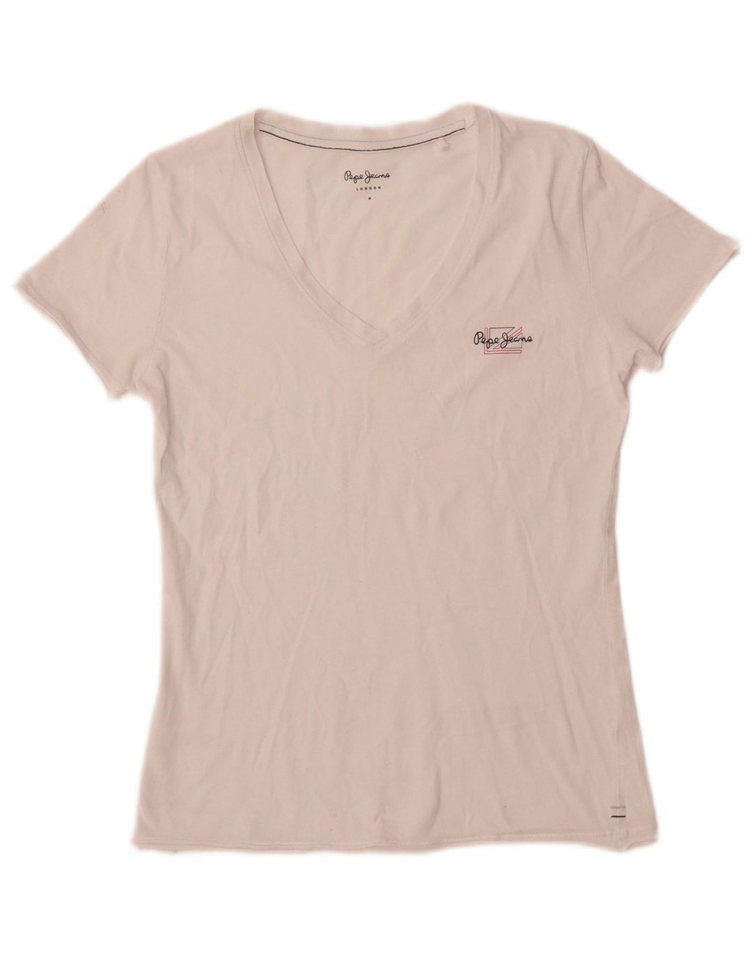 PEPE JEANS Womens T-Shirt Top UK 12 Medium White
