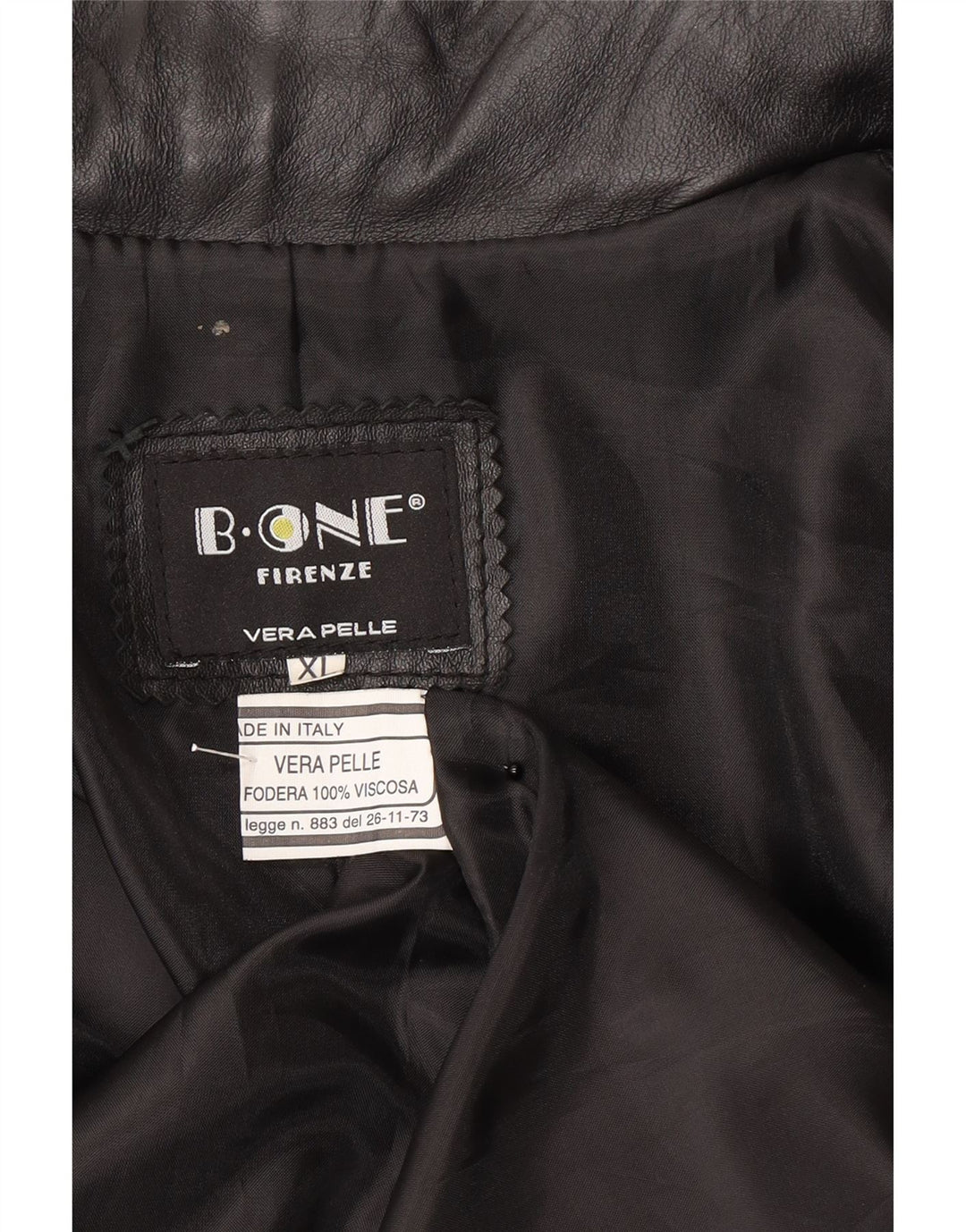 B.ONE Mens Leather Jacket UK 42 XL Black Leather