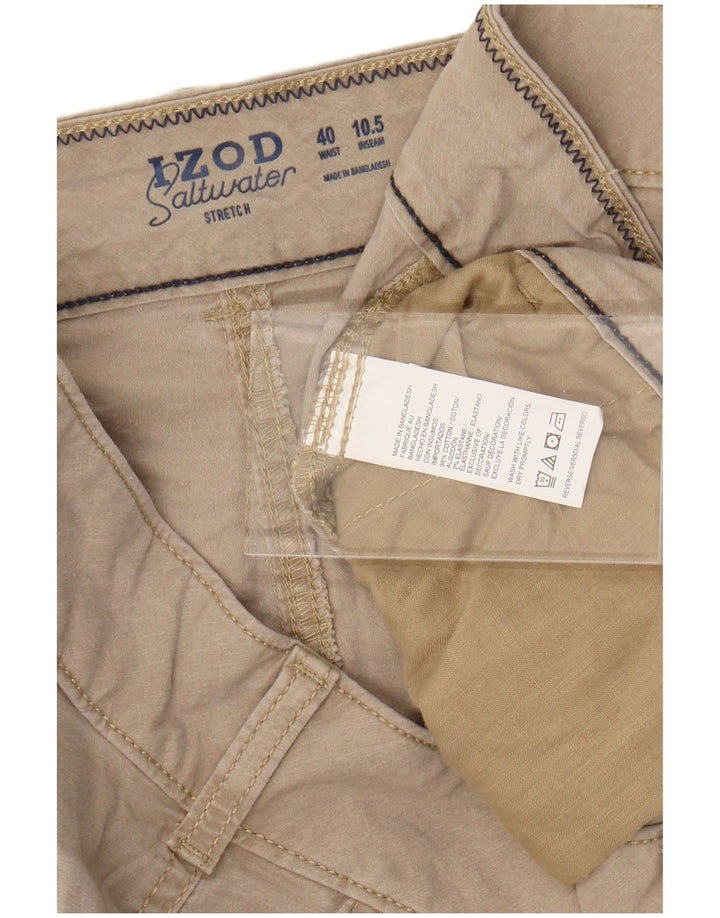 IZOD Mens Salt Water Cargo Shorts W40 XL  Beige Cotton