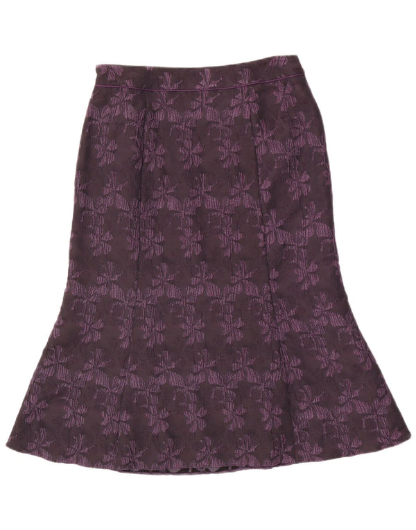 CC Womens Trumpet Skirt UK 14 Large W30 Purple Floral