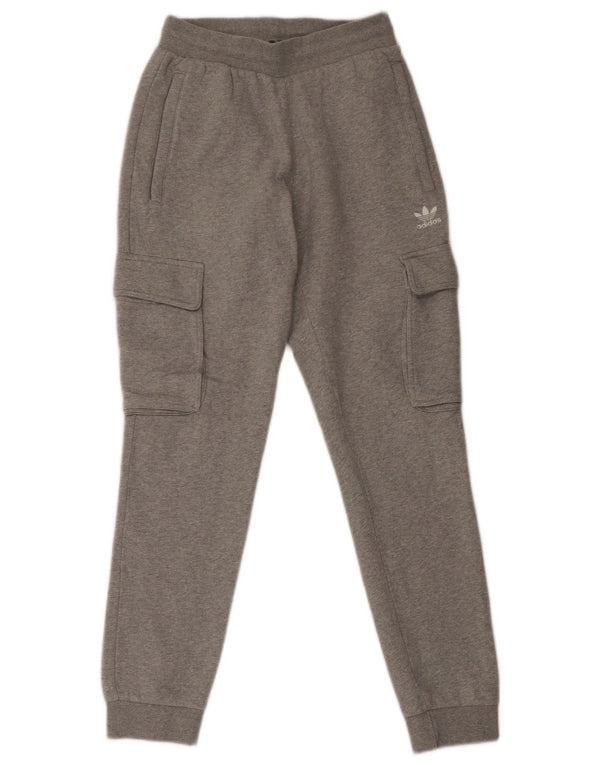 Adidas Mens Cargo Tracksuit Trousers Joggers Small Grey Flecked Cotton