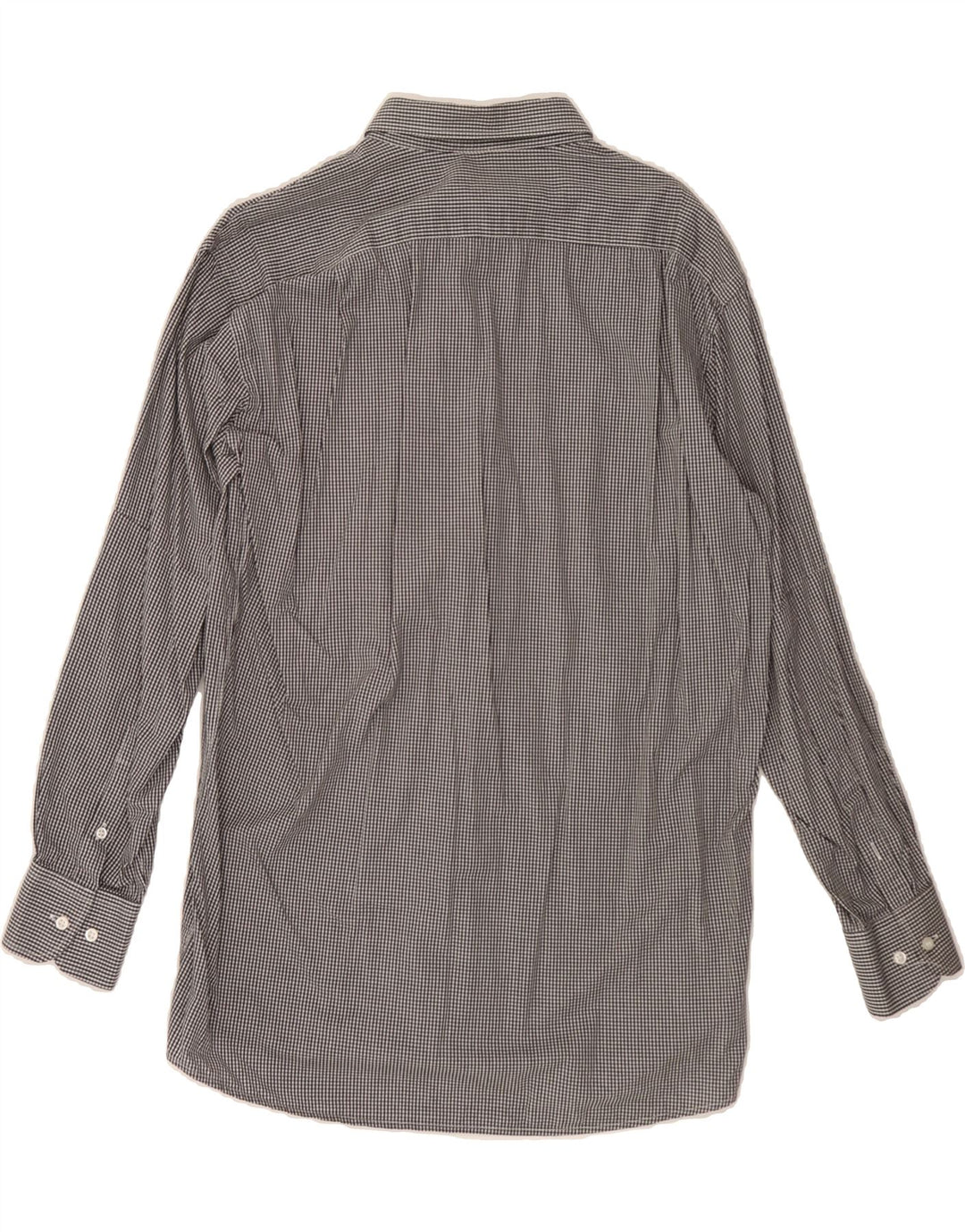 TRUSSARDI Mens Shirt Size 45/46 2XL Black Gingham Vintage Trussardi and Second-Hand Trussardi from Messina Hembry 