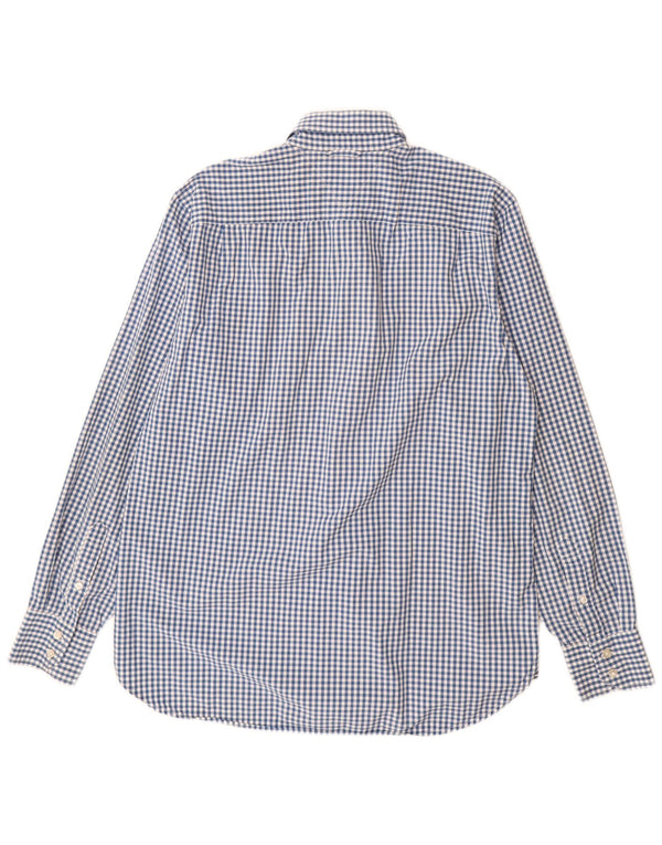 Tommy Hilfiger Mens Checked  Shirt Medium Blue Gingham Cotton