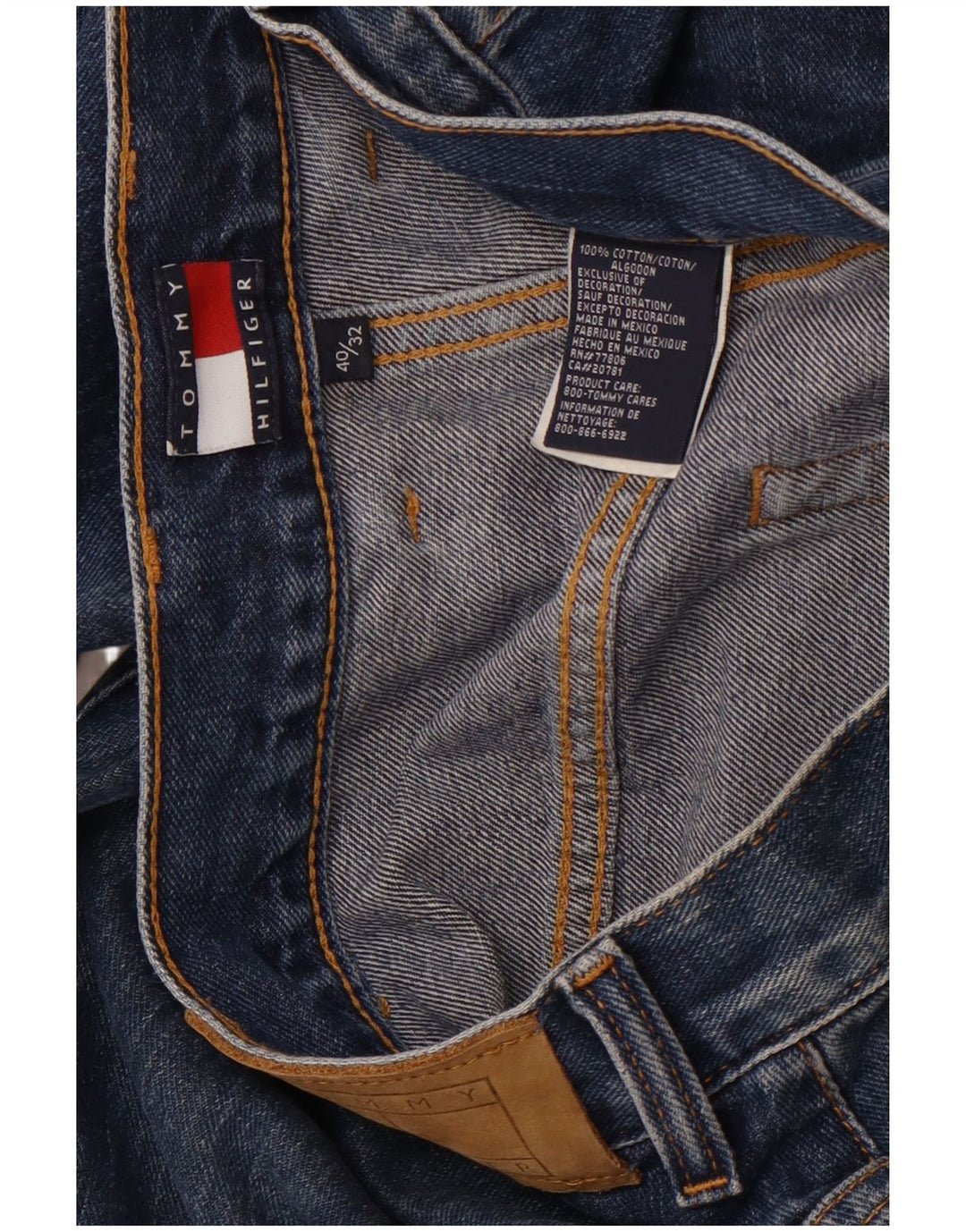 TOMMY HILFIGER Mens Straight Jeans W40 L32 Blue Cotton