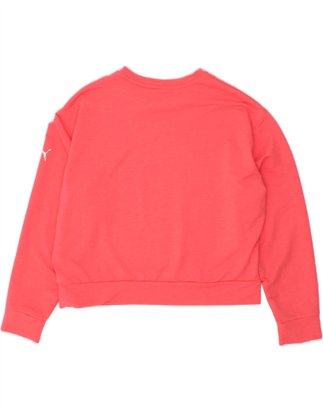 PUMA Womens Oversized Crop Graphic Sweatshirt Jumper UK 14 Medium Pink Vintage Puma and Second-Hand Puma from Messina Hembry 