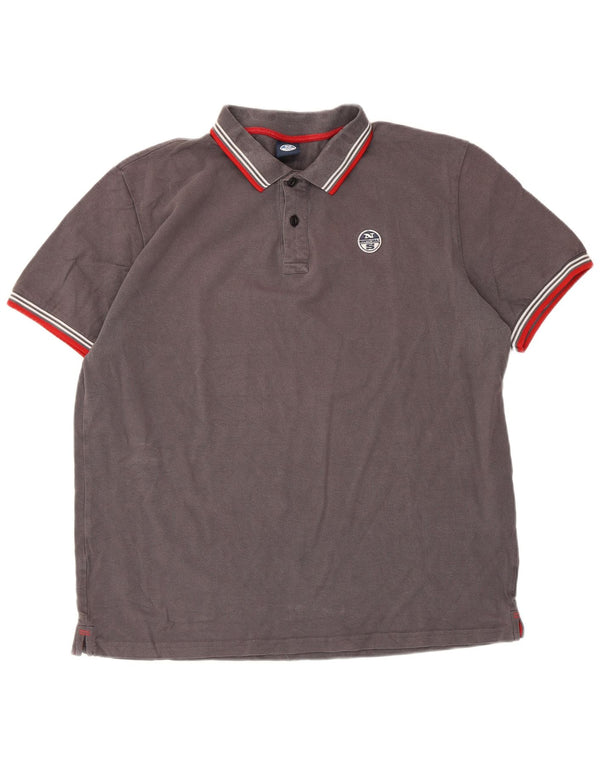North Sails Mens Polo Shirt XL Grey Cotton